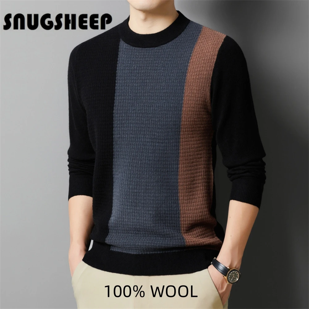 striped wool pullover luxury mens winter strip sweater fashion men top autumn clothes black long sleeve clothing oversized style