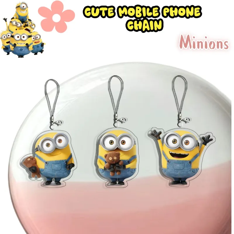 

Cute Cartoon Mini Minions Creative Personalized Backpack Mobile Chain Anime High Beauty Student Pencil Box Pendant Decoration