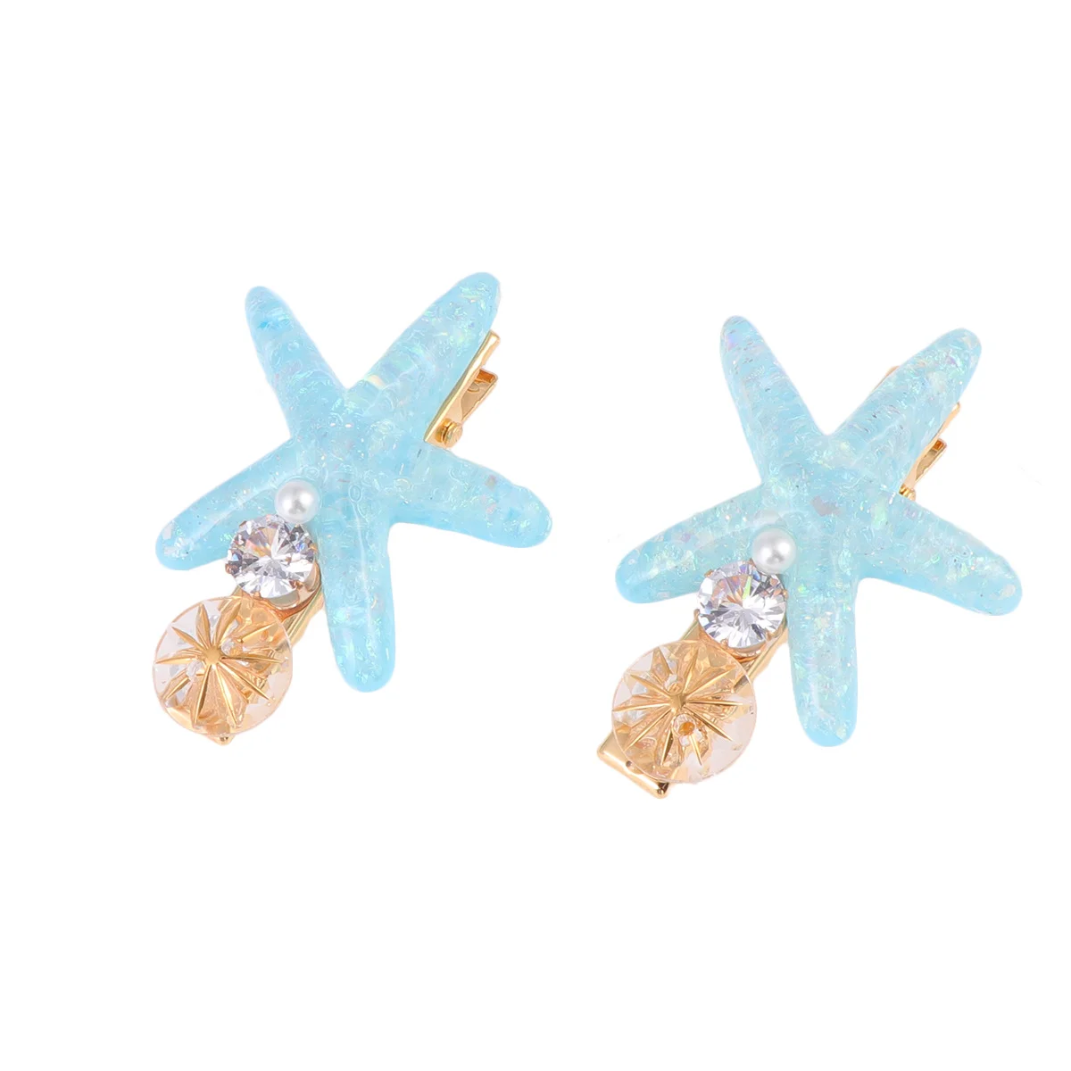 

2pcs Women Barrettes Clip Rhinestone Pearl Bobby Pins For Women Hair Barrettes Wedding Party Daily Use Blue