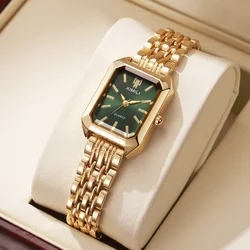 Luxury Stainless Steel Strap Women Watches Fashion Rectangle Quartz Watch Reloj Mujer Girls Clock Gift(Without Box)