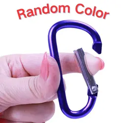 D Shape Carabiner Keychain Aluminum D-ring Buckle Multi Colors Carabiner Snap Hook Clip Camping Backpack Buckle Random Color