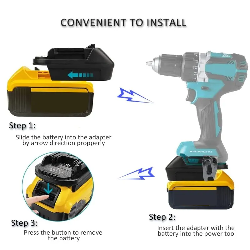 1/2pcs 배터리 어댑터 밀워키 Dewalt 용 Makita Bl1830 Bl1850 배터리 Dewalt 배터리 도구 DM18M USB Adapte