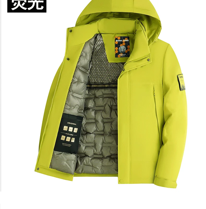 Winter Graphene Three Proof Wool Parkas New Thickened Warm Velvet Clothing Cotton Clothes Men's Fashion Detachable Hooded Jacket