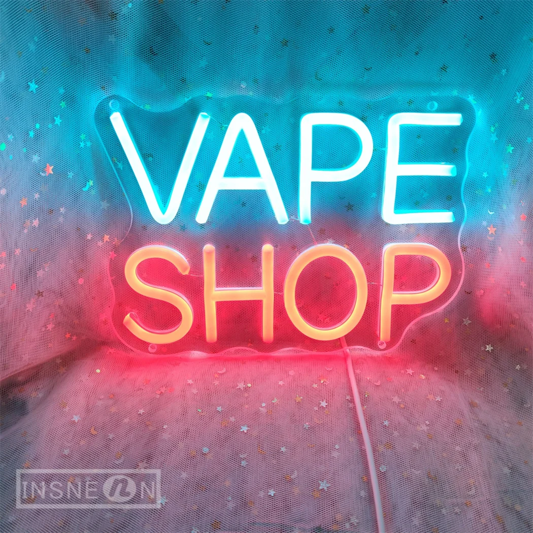 Imagem -02 - Loja Vape Neon Sign Led Light Presente Ideal Fácil de Usar Alimentado por Usb Homem Caverna Quarto Loja Negócios Decoração Wall Mount