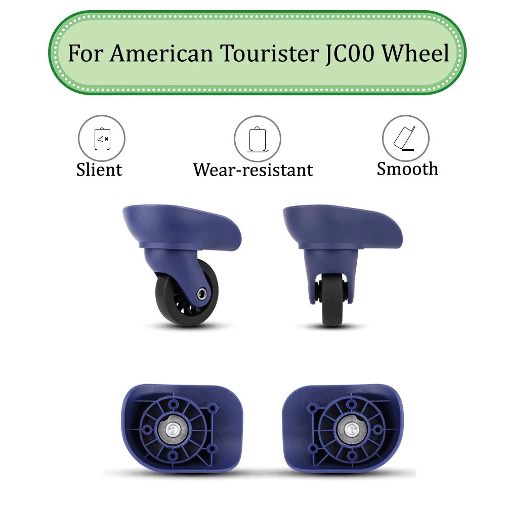 For American Tourister JC00 Universal Blue Wheel Replacement Suitcase Silent Smooth Shock Absorbing Durable Accessories Wheels