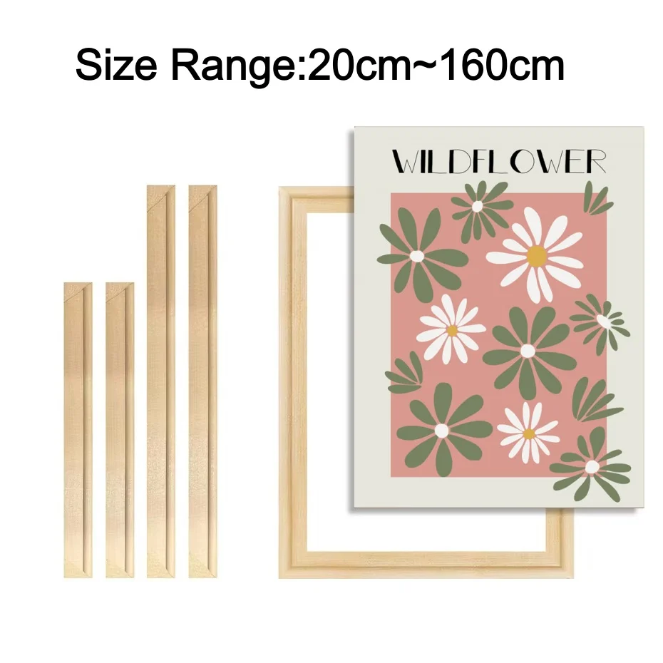 20-160cm DIY Wooden Picture Frame Suitable for Canvas, Diamond Painting, and Posters Wooden Inner Frame Home Wall Decor