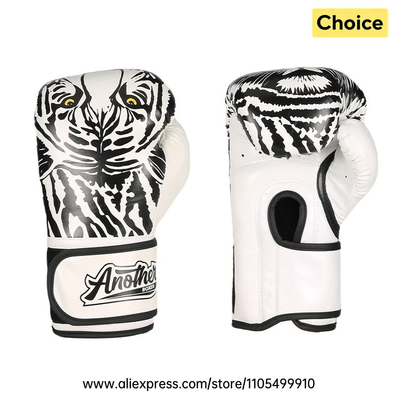 4-16OZ Boxhandschuhe Weiß Tiger Zebra Kampfsport MMA Handschuhe Handgelenkstütze Sparring Fitness Kickboxen Schlaghandschuhe