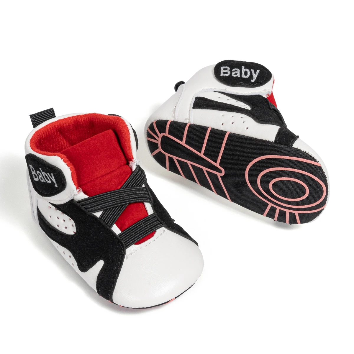 KIDSUN-Zapatillas altas de baloncesto para bebés, zapatos antideslizantes suaves para recién nacidos, zapatos de cuna para primeros pasos