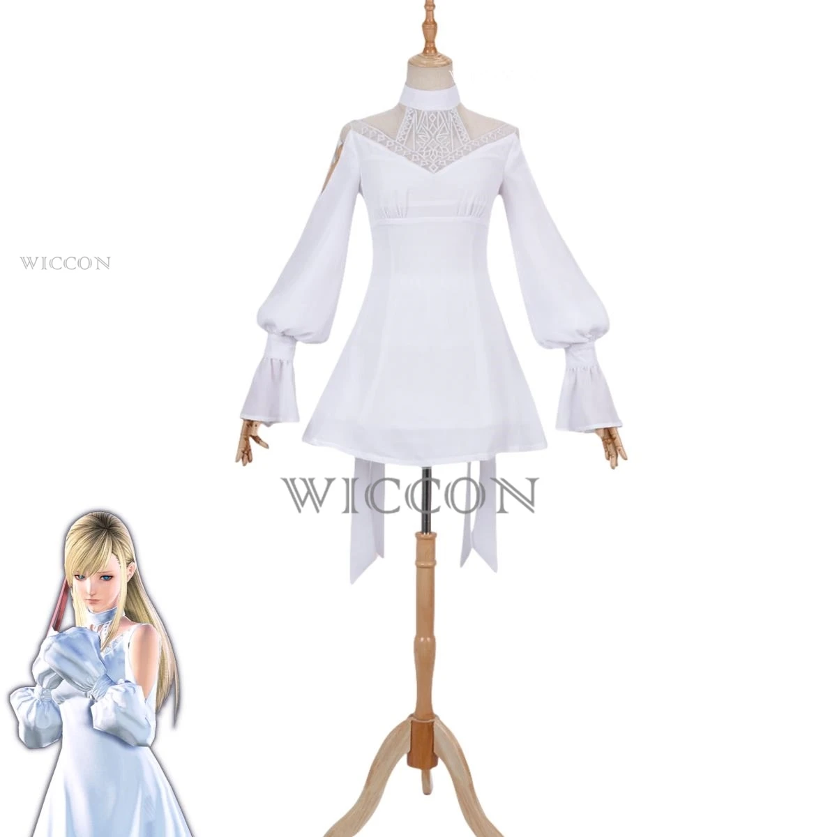 لعبة فاينل فانتسي XIV: عالم تولد من جديد راين مينفيليا أزياء تنكرية فستان شبكي أبيض بدلة نسائية مثيرة للهالوين كرنفال