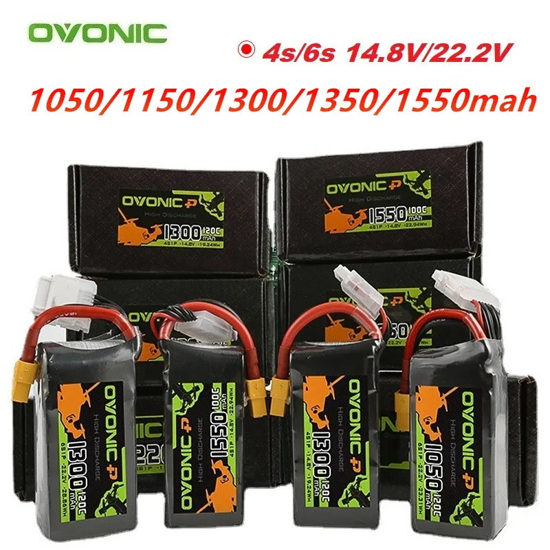 1Pcs 14.8V/22.2V Lipo Battery 1050/1200/1300/1350/1550mAh 100C/120C/150C For RC FPV Airplane Quadcopter Helicopter Drone Parts