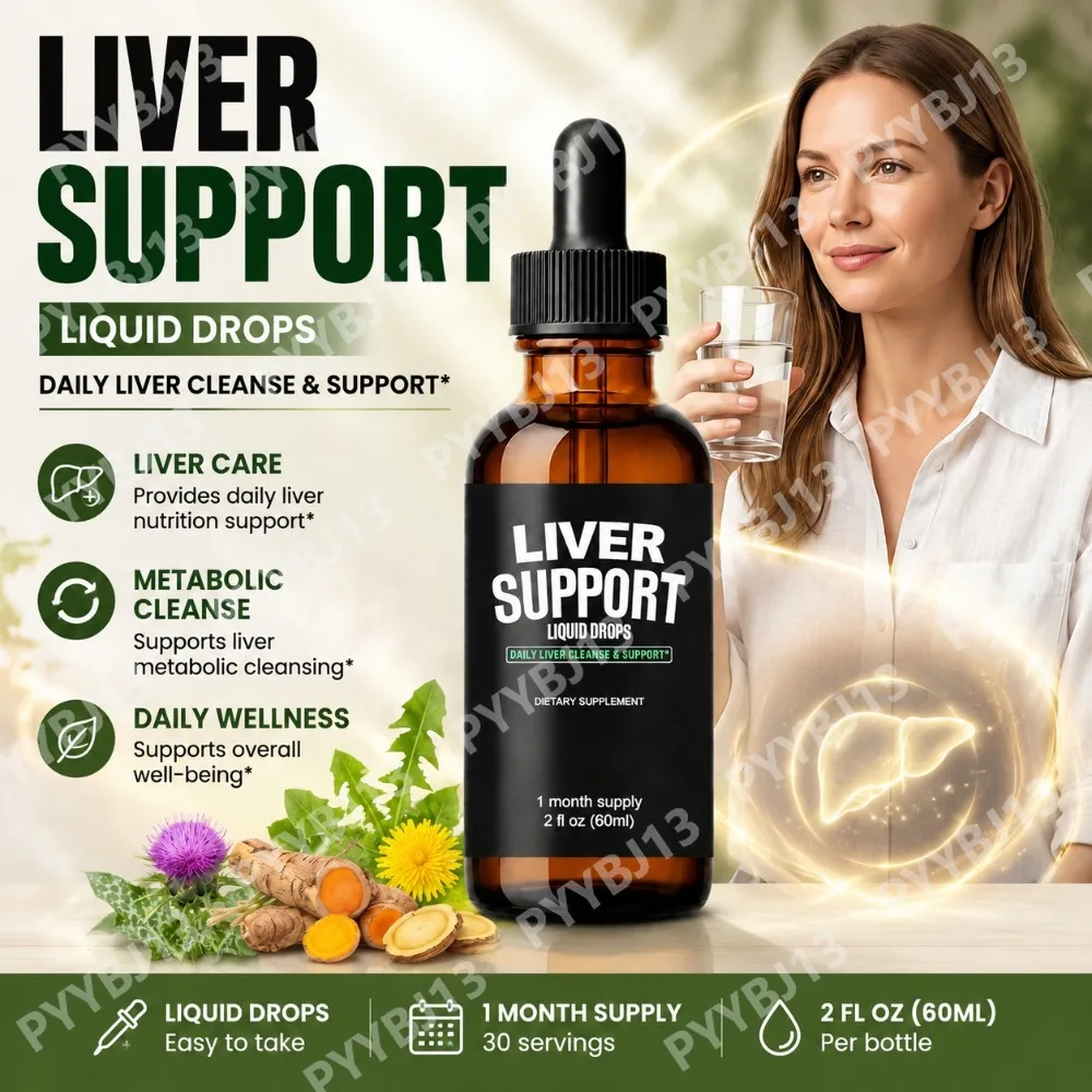 Liver Support Drops with Berberine Milk Thistle Turmeric Ginger Herbal Extract Formula for Wellness Daily Nutrition Support 60ml