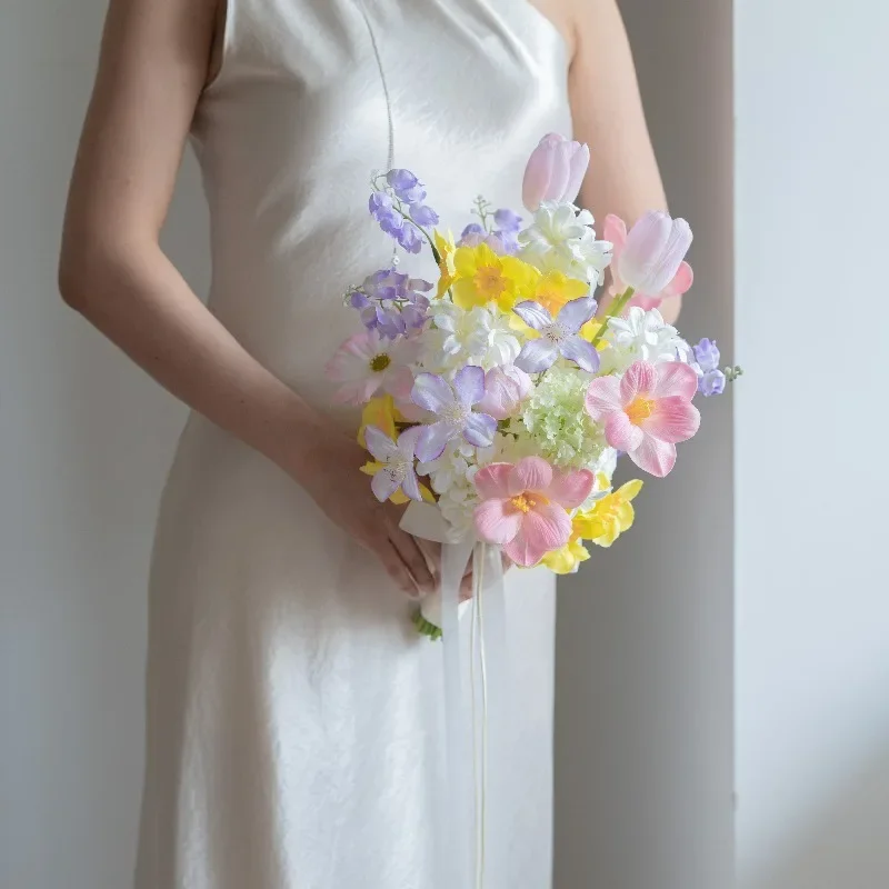 Bouquet simulated flower photography props marriage certificate engagement shooting spring garden
