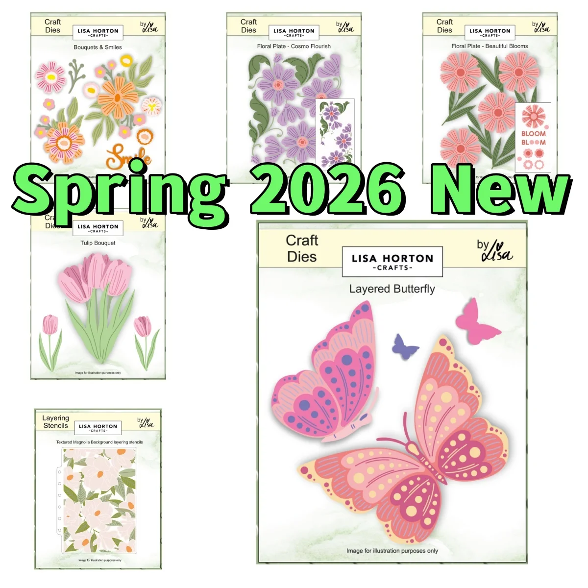 

Spring 2026 New Butterfly Tulip Bouquet Smiles Metal Cutting Dies for DIY Decorating Scrapbook Paper Card Album Embossing Craft