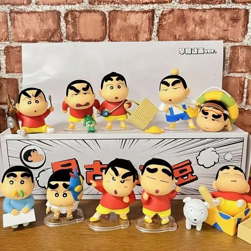 Crayon Shin-Chan temprano antiguo pequeña patata serie Nohara Shinnosuke caja ciega muñeca Kawaii decoración modelo figura de acción juguete