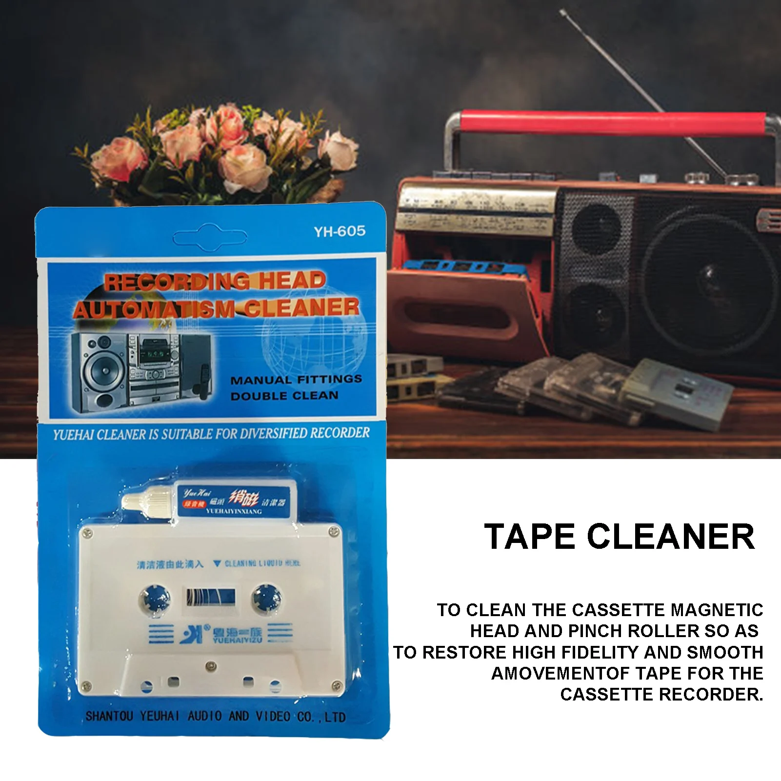 Kit de Limpieza y Desmagnetización para Cabezales de Casete, Productos de Limpieza para Reproductores de Casete Domésticos, Fluidos de Mantenimiento para Grabadoras