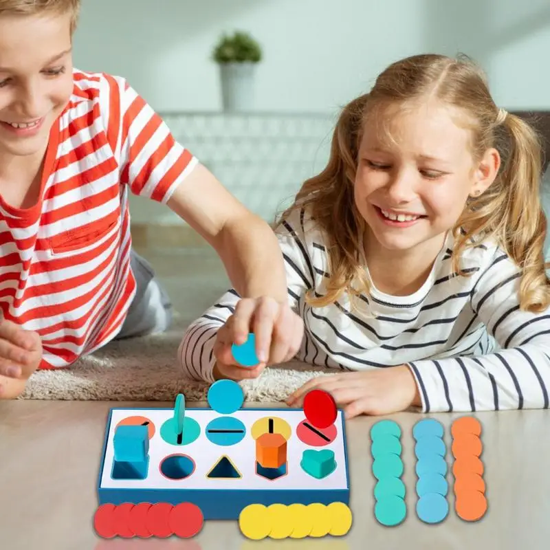 Juegos a juego para niños pequeños de 3 a 5 grados, clasificador de formas de madera, bloques de patrones, bloques educativos a juego, clasificación de colores, juguetes sensoriales para