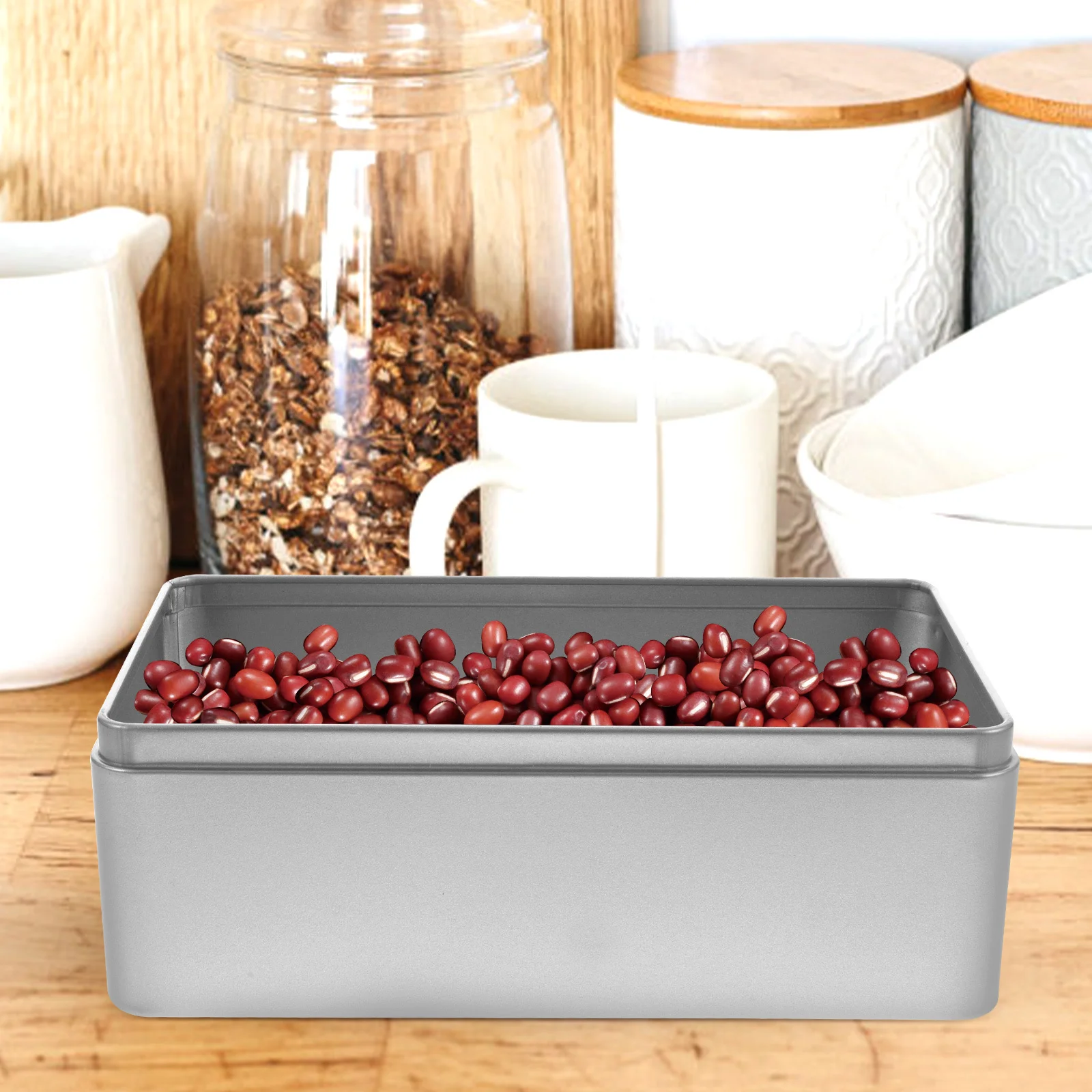 

2pcs Gift Tin Premium Tinplate Storage For Tea Leaves Dry Food Cereal Nuts Jewelry Gifts Tins Box Wedding Candy Tins Tea