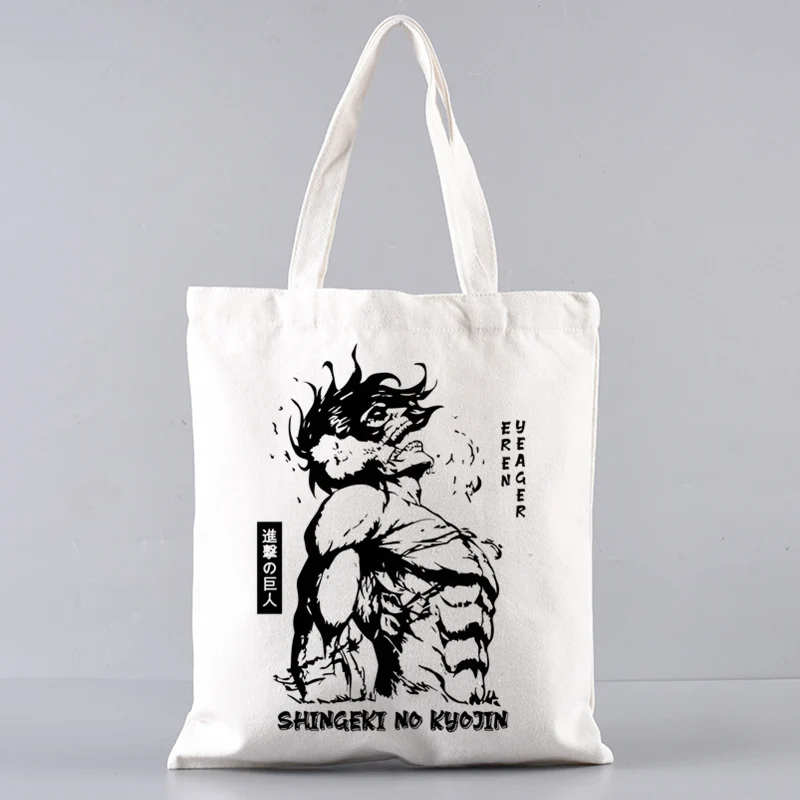 Attack on Titan Tote Bag Woman Travel Bags Ladies Shopping Bag Shoulder Bag Portable Foldable Handbag Large-capacity