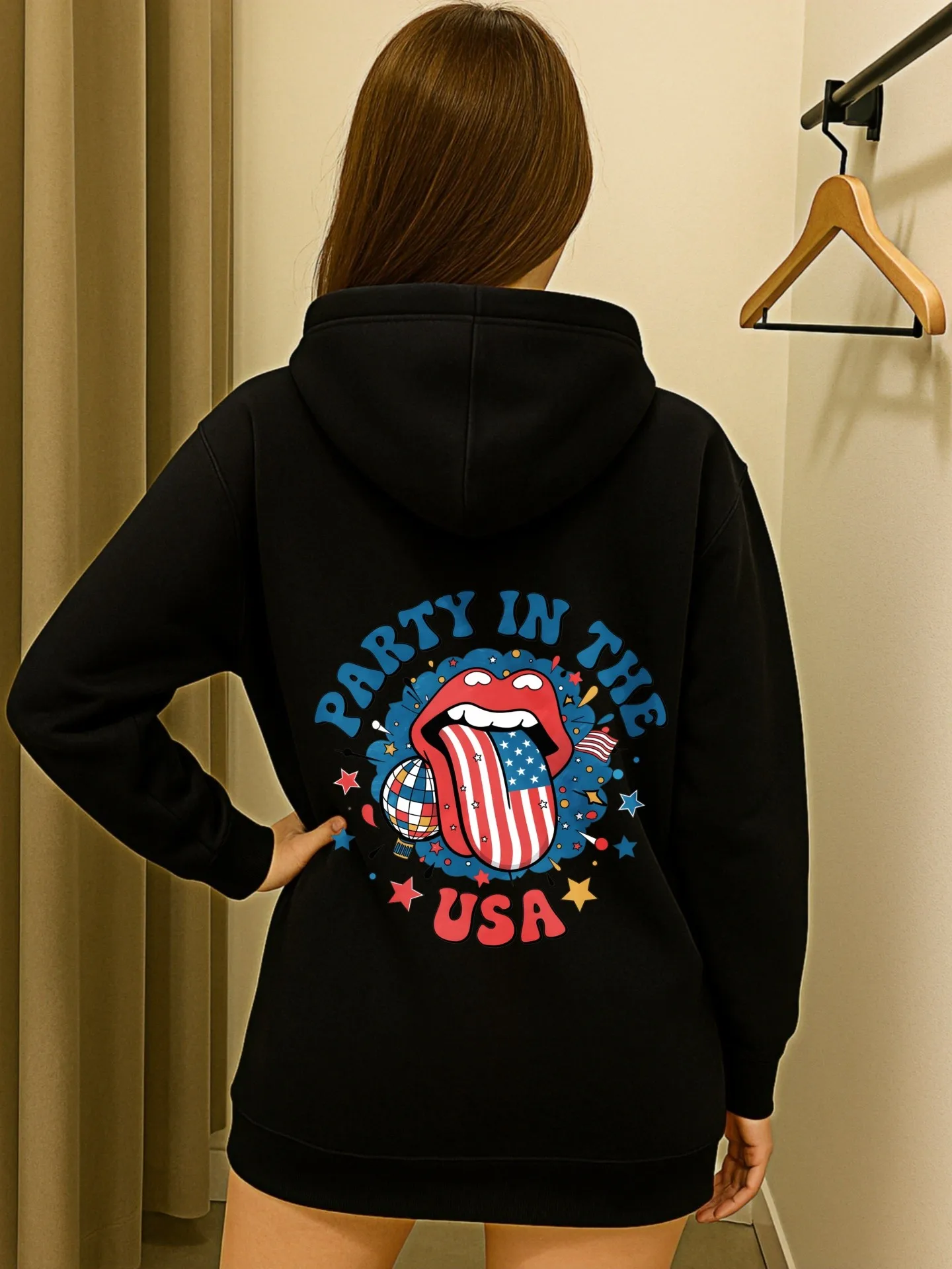 Sudadera con capucha gráfica para mujer, estampado de dibujos animados, estilo informal, tela suave, uso diario informal, para adolescentes