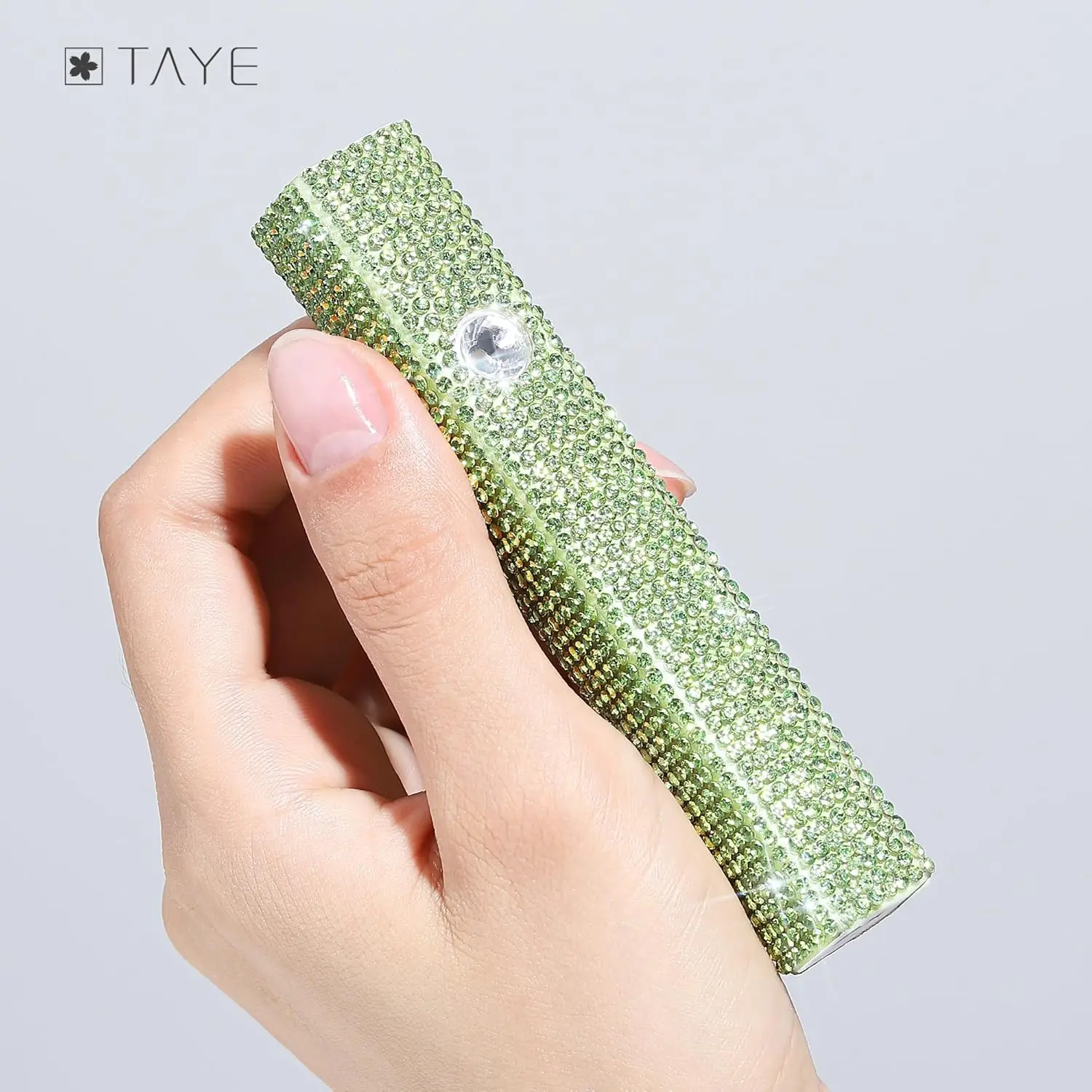 مصباح أظافر محمول بالأشعة فوق البنفسجية، ملصقات أظافر جل للأشعة فوق البنفسجية، معالجة سريعة، مجفف أظافر جل USB، ألماس أخضر شاحب