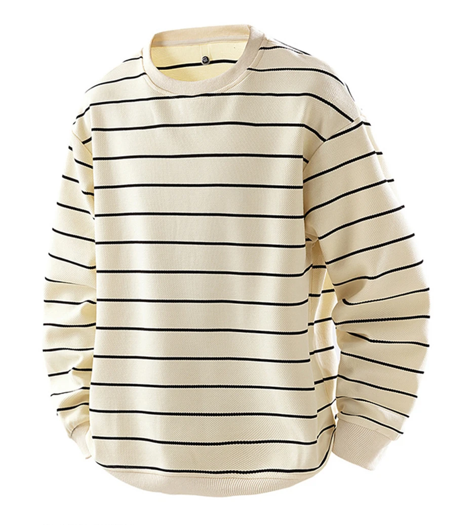 Striped Sweatshirt Men 8XL Plus Size Sweatshirt Spring Autumn Striped Pullover Fashion Casual Sweatshirts Male Big Size 8XL