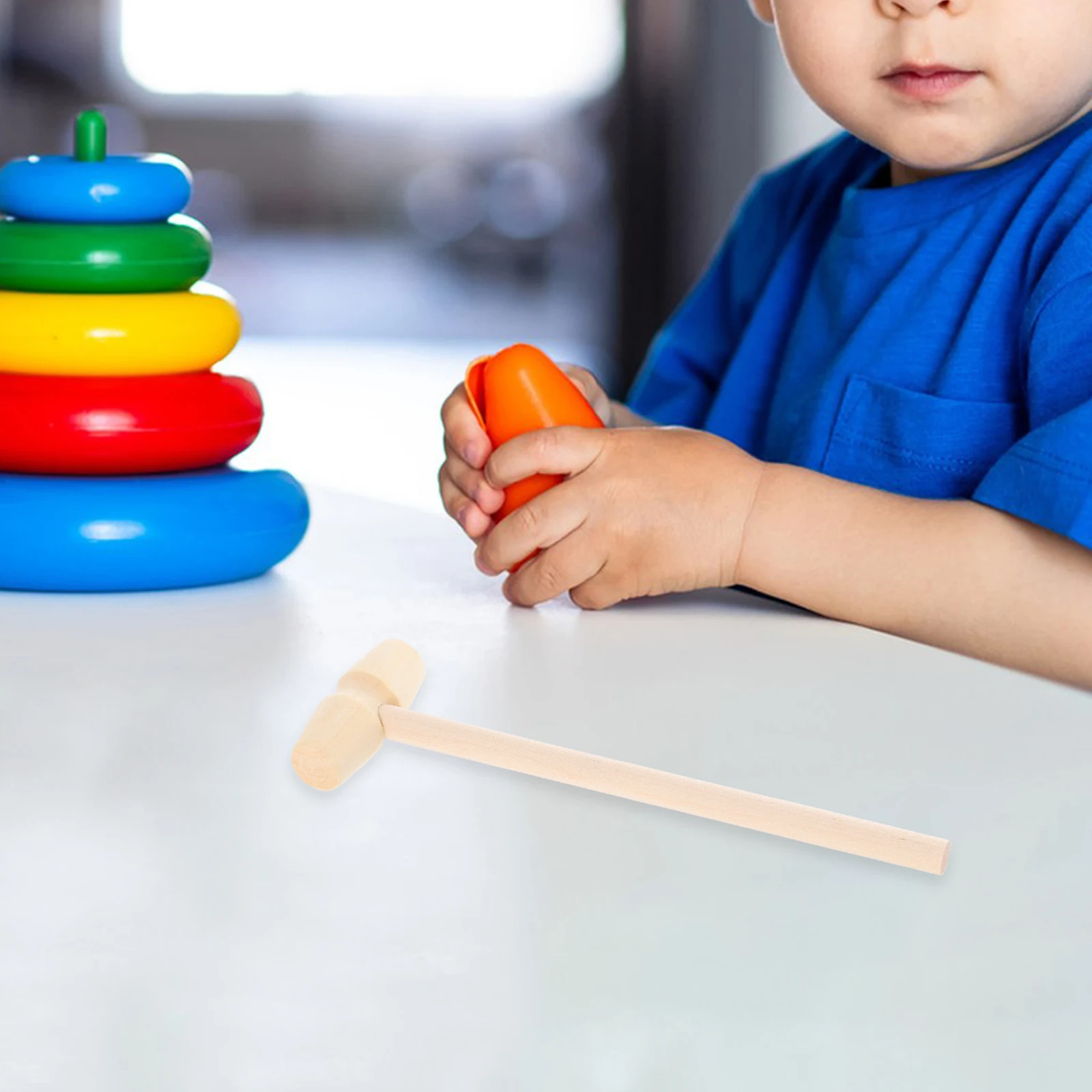 

10 Pcs Wooden Hammer Toys Child Safe High Quality Solid Wood Environmental Paint Baby Grab H Training Exercises Mini