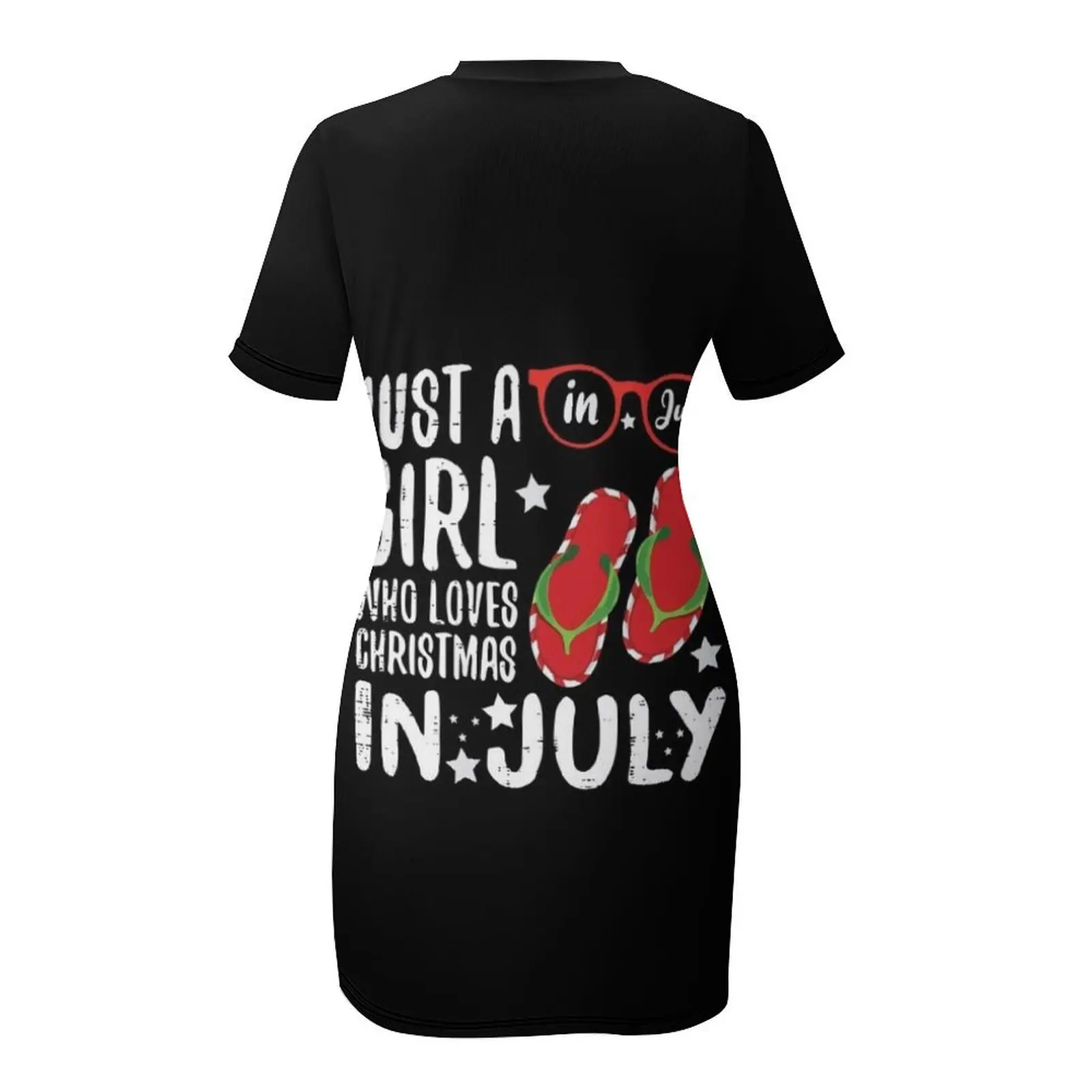 Just A Girl Who Loves Christmas In July T-Shirt Short Sleeved Dress evening dress loose women's dress