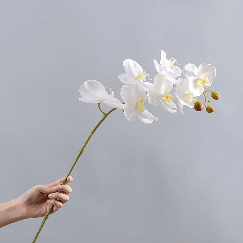 

High Quality Artificial Phalaenopsis Stem Fake Flower Ornament Lifelike Simulation Blooms for Party Home Garden Floral