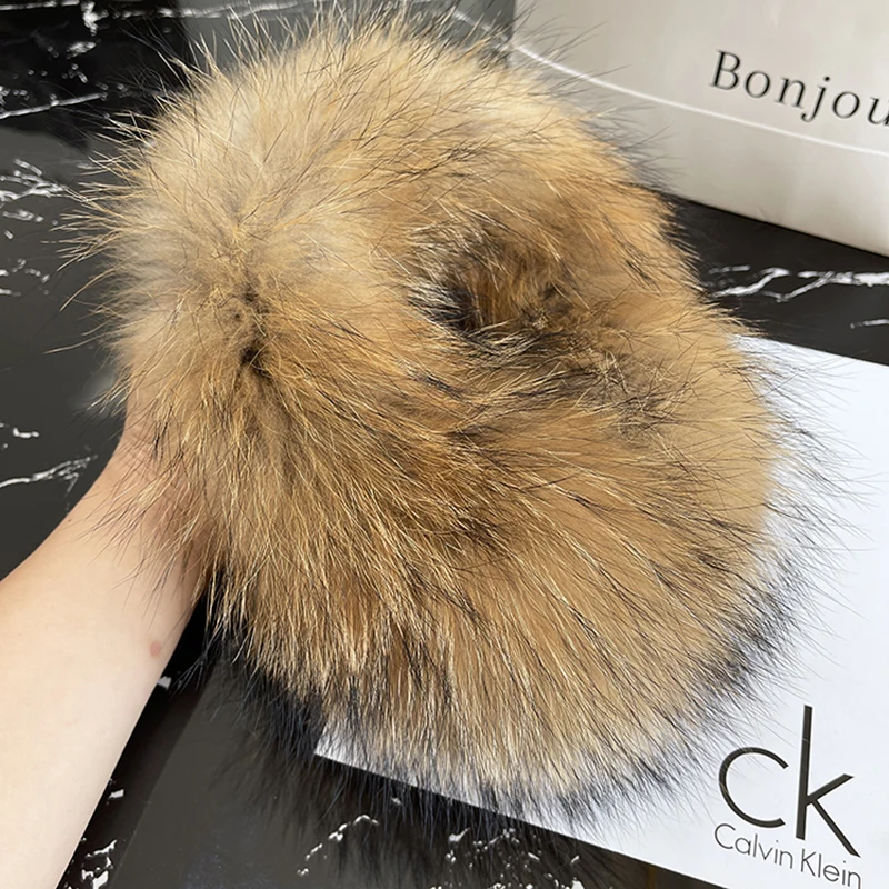 Winter Natural Real Fox Fur Earmuffs Plush Warm Decorate Women Cute Solid Ear Warmer Headphones Neck Warm Bib Scarf