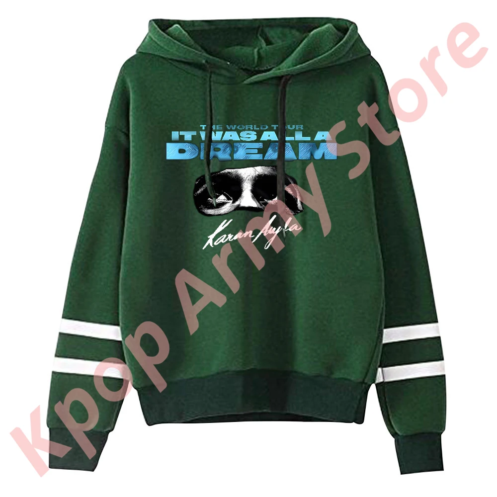 Karan Aujla 2024 Tour Pullover senza tasche Barre parallele Manica Streetwear Felpe con nuovo logo