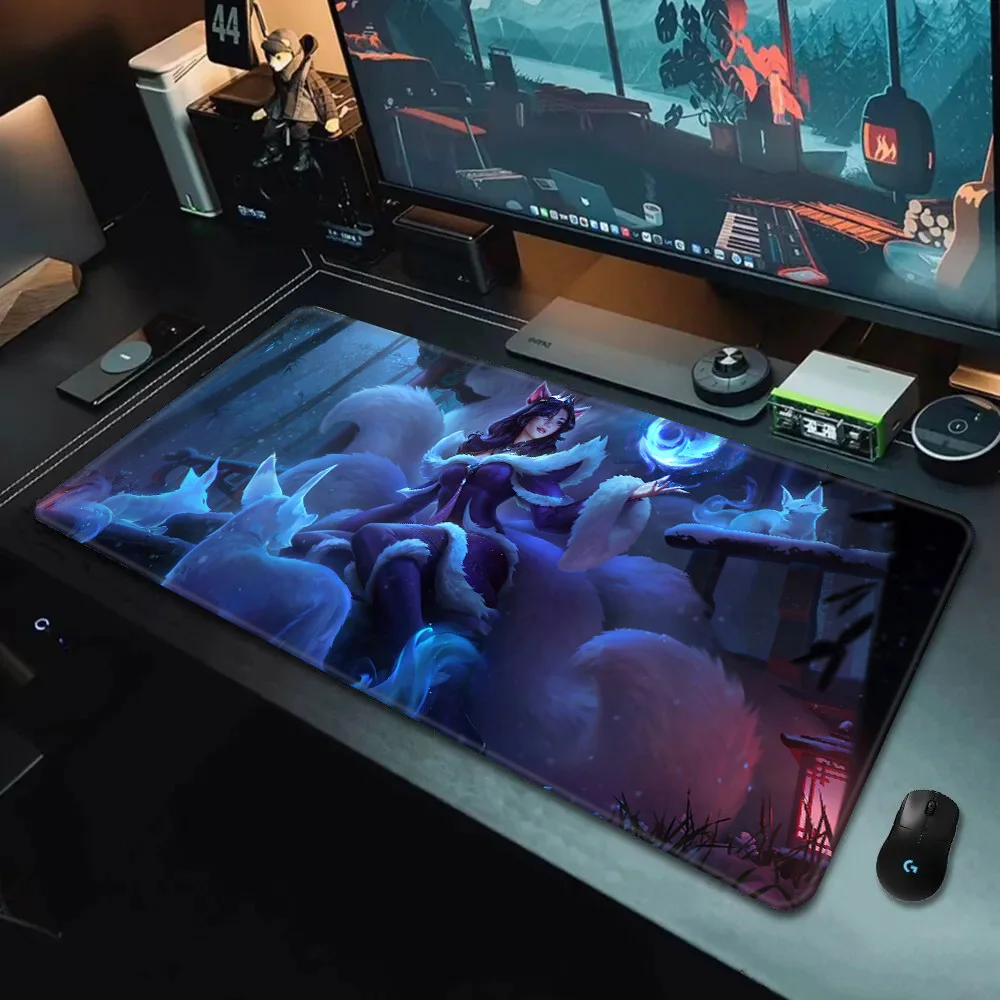 League Of Legends Ahri Mousepad HD Printing Computer Gamers Locking Edge Non-slip Mouse Pad XXL90x40cm Keyboard PC Desk Pad