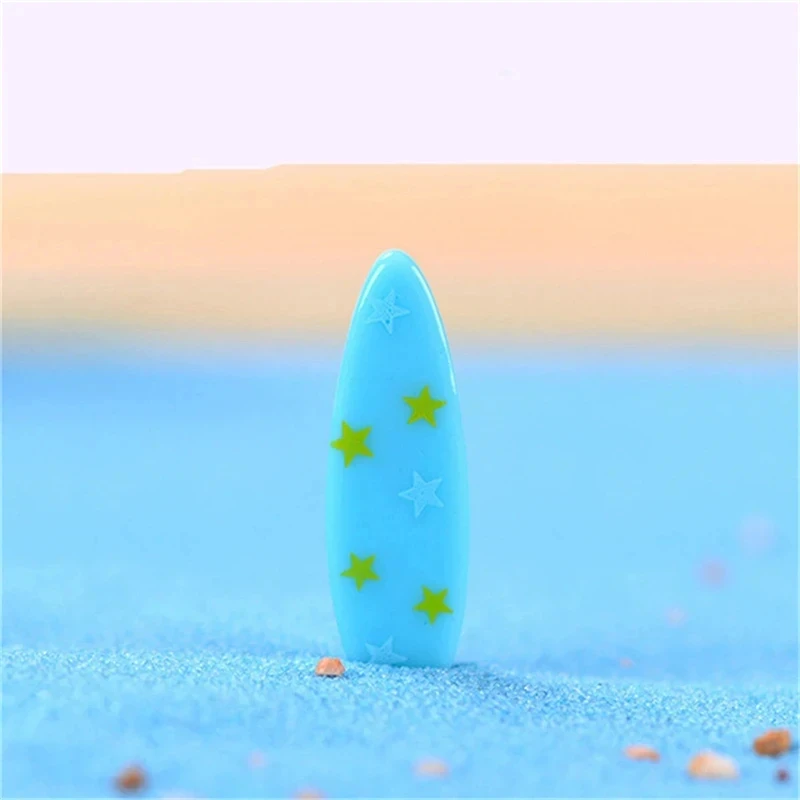 6PCS Mini Surfboard Scale Model Ornaments Dollhouse Miniature Beach Surfboard Simulation Models DIY Resin Crafts