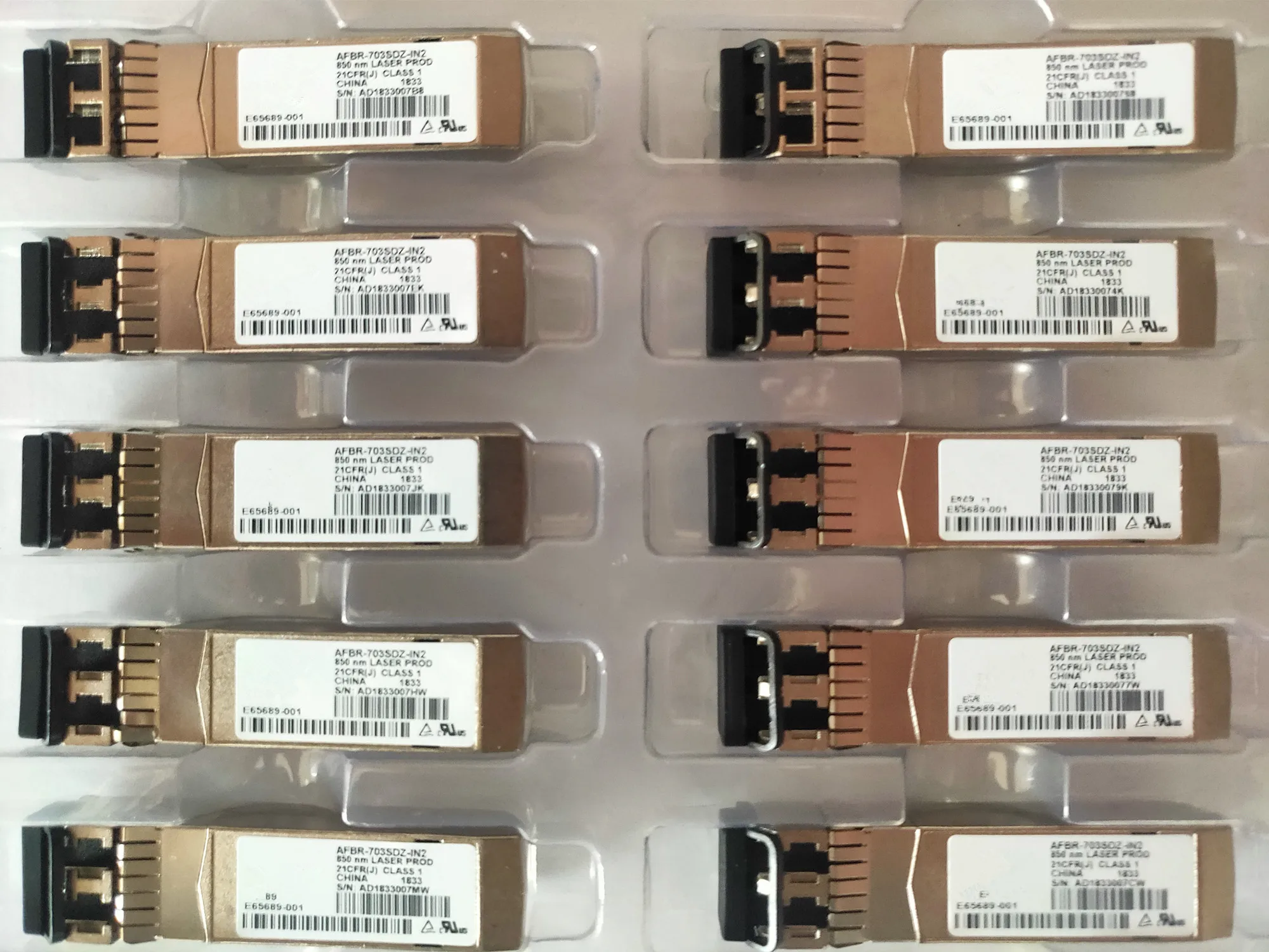 Módulo SFP de 10g/AFBR-703SDZ-IN2/E65689-001/I-n-tel 10g SR X520 X710 82599 módulo de red de fibra óptica módulo sfp de 10gb/10g