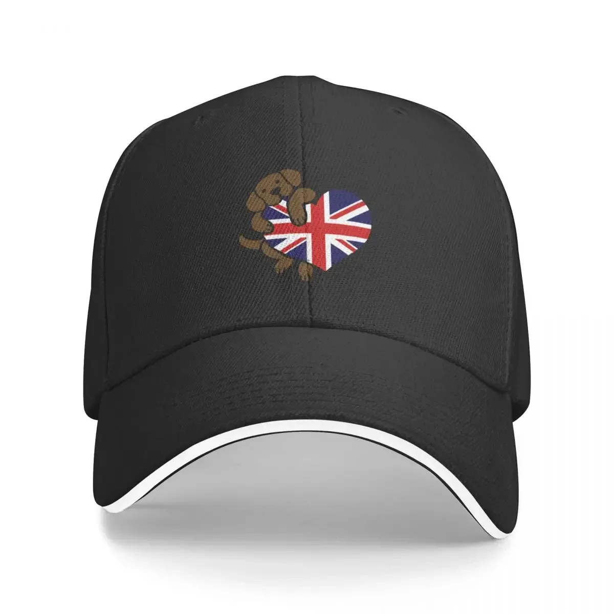 Union Jack British Heart Chocolate Labrador Baseball Cap dad hat Streetwear Unique hats Male Women's