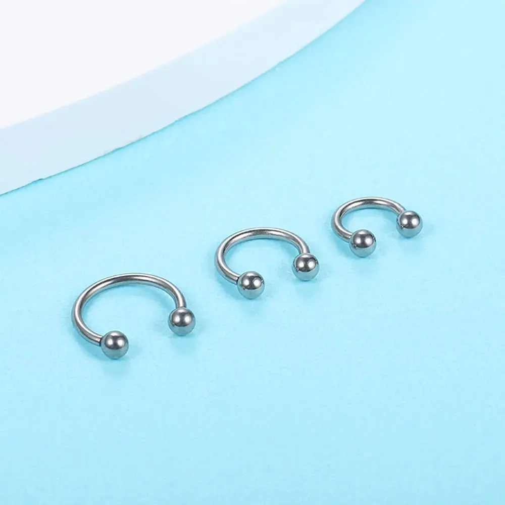 Piercing en Titane G23 pour Boucles d'Oreilles en Antarctique, Fil Externe en Fer à Cheval, Accessoires pour Labret, Base Jules, 10 Pièces