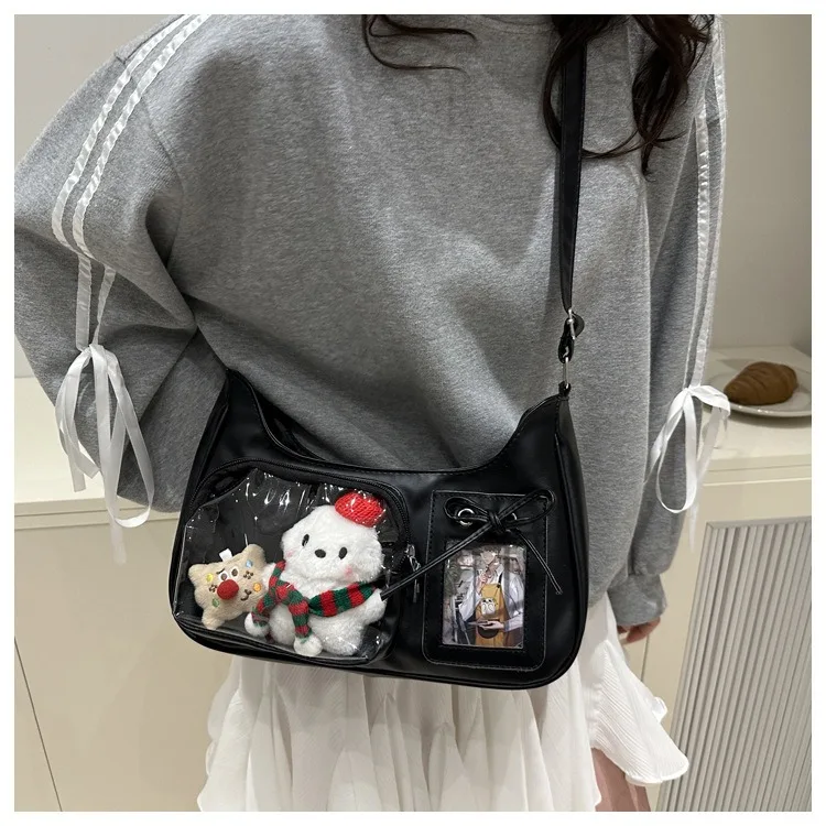 Y2k Harajuku Shoulder Bag Women Korean Transparent Ita Bag School Crossbody Bag Female Japanese Designer Preppy Handbag Purse view 4