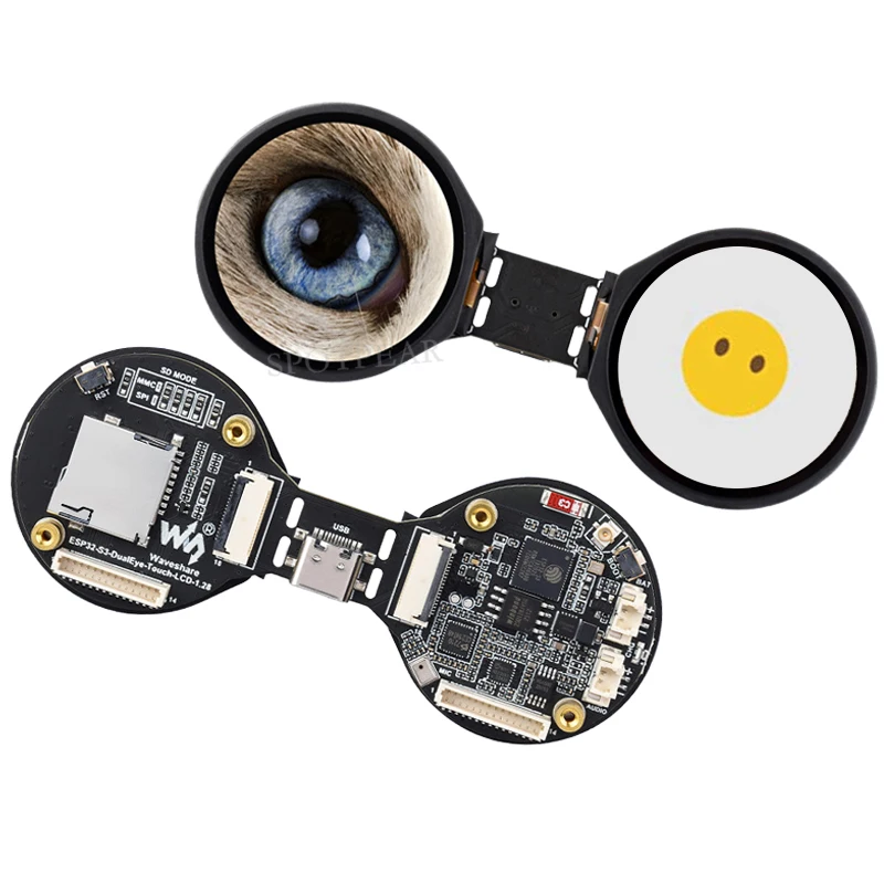 ESP32-S3 AI Sviluppo elettronico degli occhi Doard DualEye TouchEye Schermo da 1,28 pollici LCD Display rotondo N16R8 Giocattolo bambola Robot per Xiaozhi