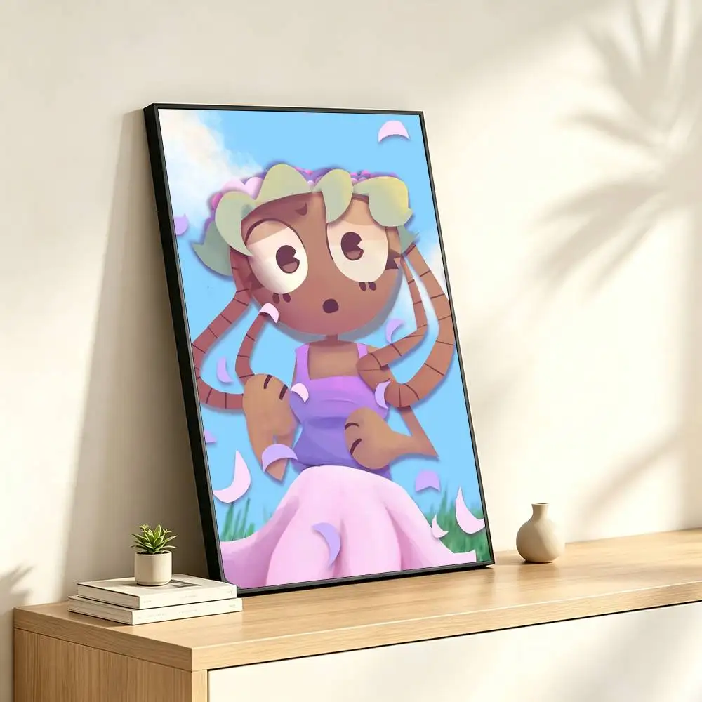 C-Cute Cartoon Dandy World Bassie Poster Dorm Living Room Aesthetic Wall Decoration Painting Stickers