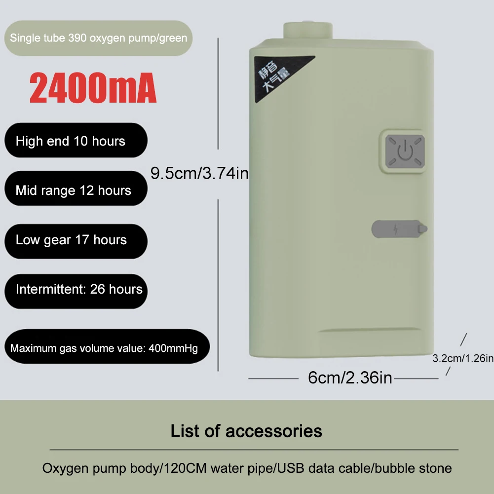 مضخة أكسجين حوض السمك مضخة هواء فائقة الهدوء الأكسجين/مضخة هوائية USB قابلة للشحن مضخة خزان الأسماك المؤكسجة المحمولة لصيد الأسماك #5