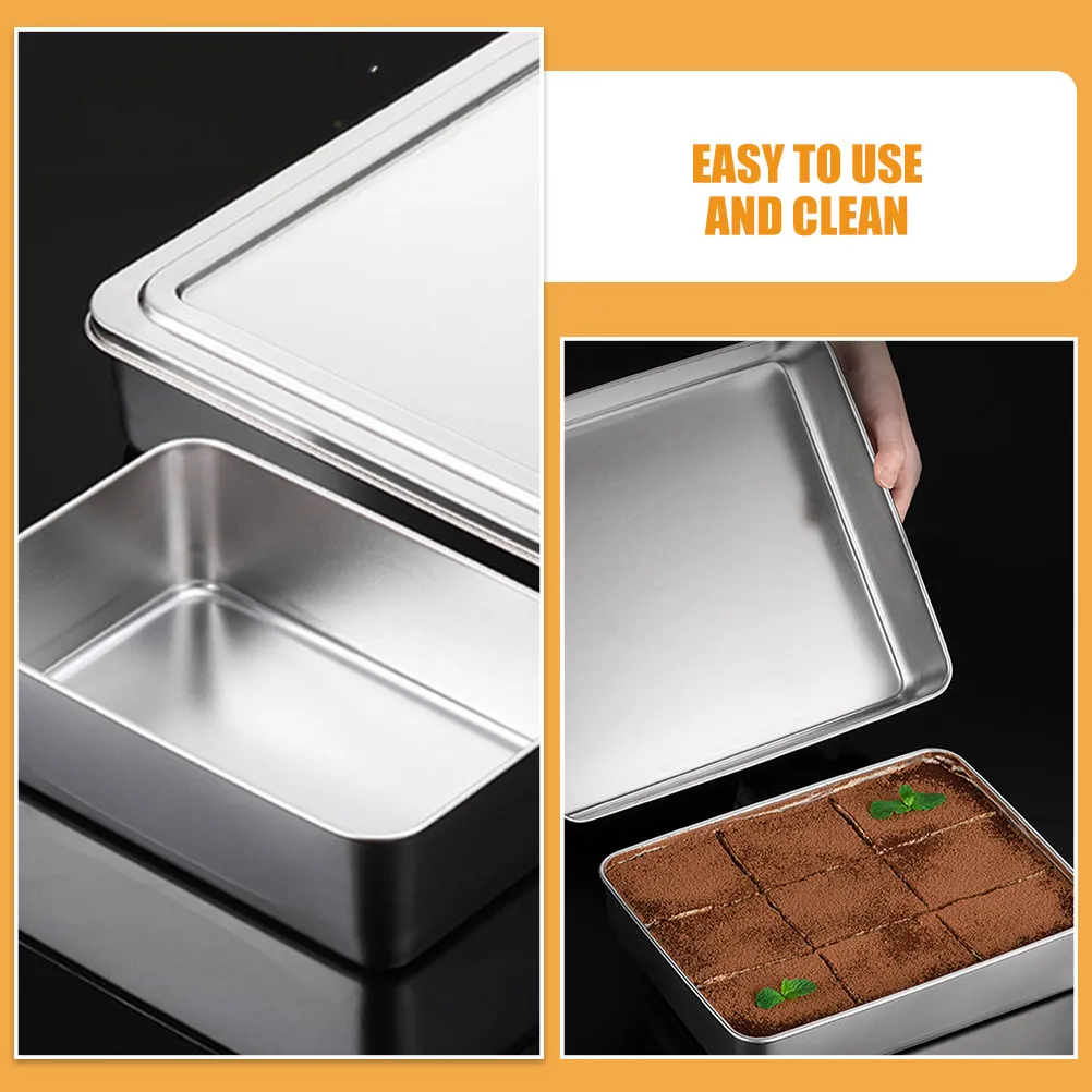 2Pcs Stainless Steel Baking Pan Rectangle Non Stick Loaf Pans for Cake Bread Baking Tray Oven Kitchen Supplies