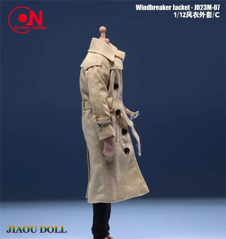 In Stock JO23M-07 1/12 Scale Male Windbreaker Jacket with Belt Clothes Model Fit 6‘’ Male Soldier Action Figure Body Dolls