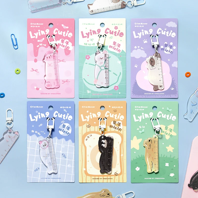 

6 Style Paw-Cute Bureau Acrylic Keychain Cartoon Adorable Bag Decoration Wholesale Accessories Gifts