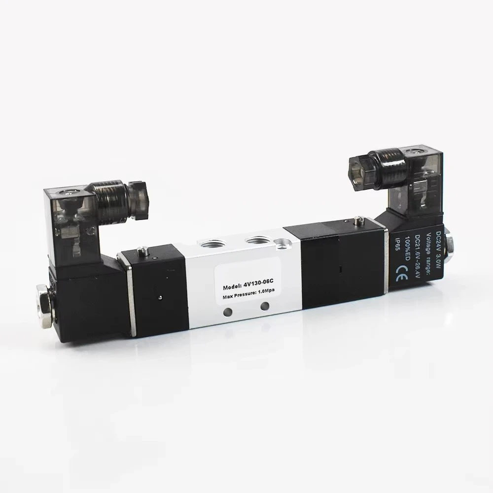 5/3 Way 4V130-06 4V230-08 4V330-10 4V430-15 Midst Closed Type Pneumatic Solenoid Control Double Coil Directional Solenoid Valve