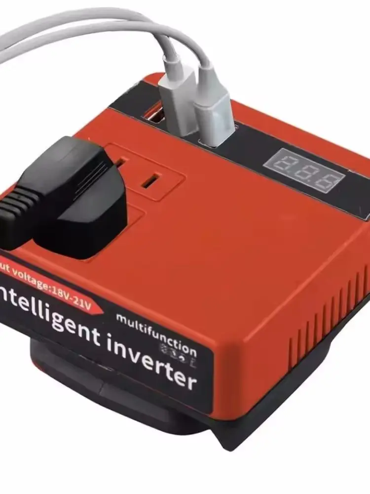Zasilacz USB 220V 120W do akumulatorów Makita, Milwaukee, DeWalt 18V Li-ion, przenośny inteligentny konwerter inwerterowy. — 2