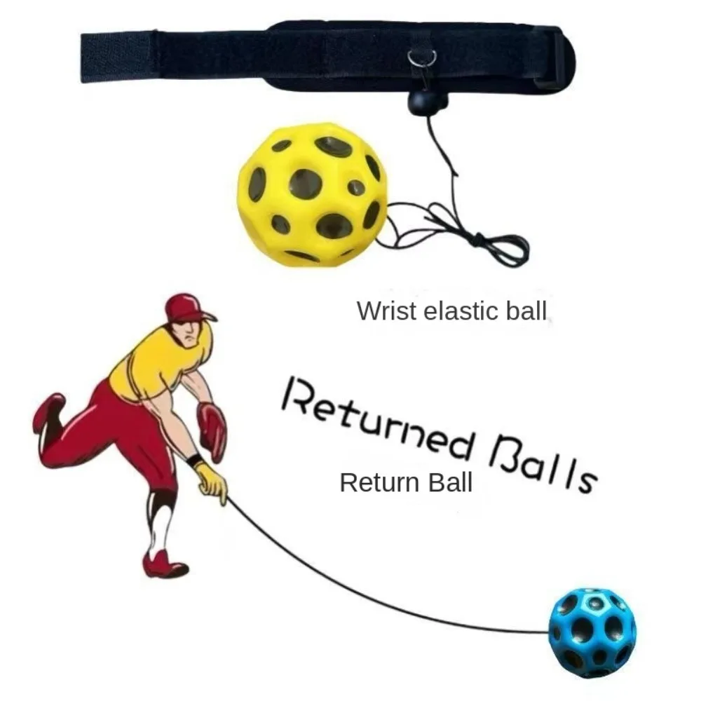 Creative Jump Ball High Bouncing Ball Exercise Hand Ball Game Wrist Return Rubber Ball Leisure Fun Wrist Elastic Ball Kids Toy