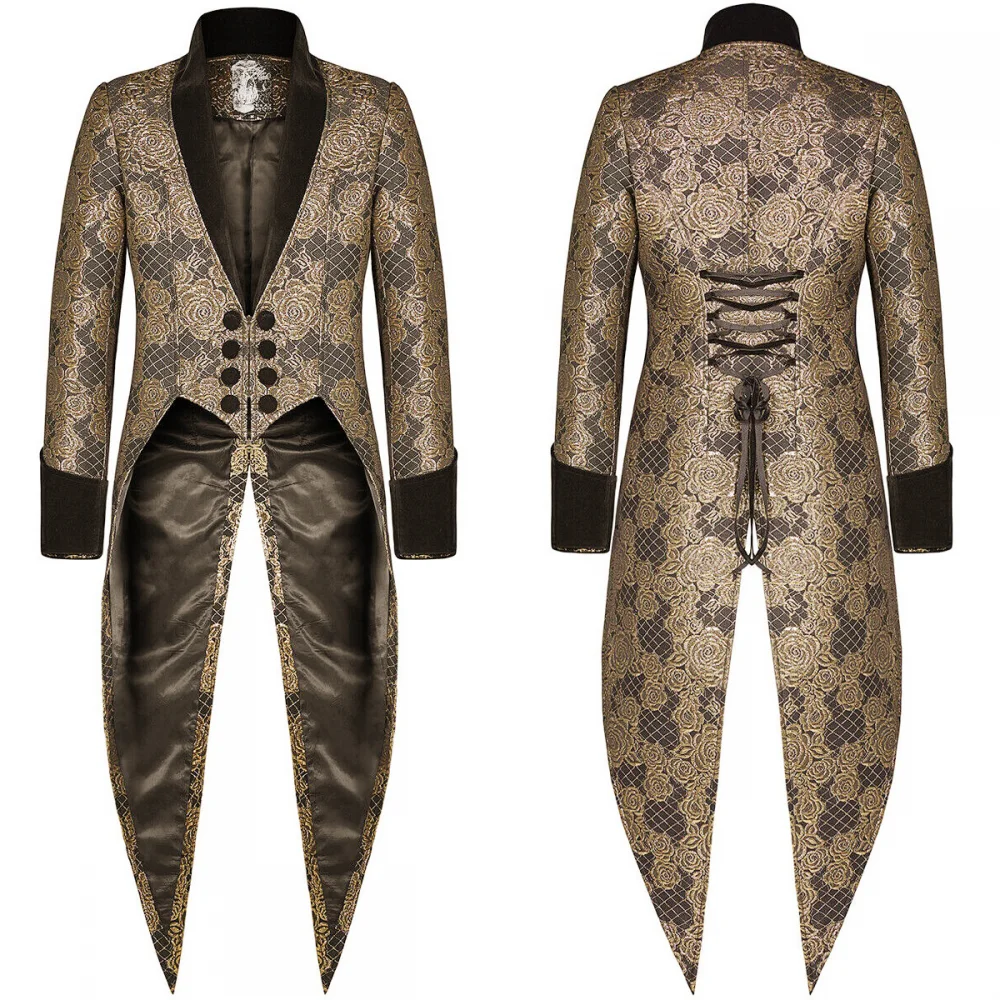 Plus size S-5XL medieval renascentista steampunk tailcoat trajes de halloween para homens vampiro jaqueta vitoriana casaco de halloween