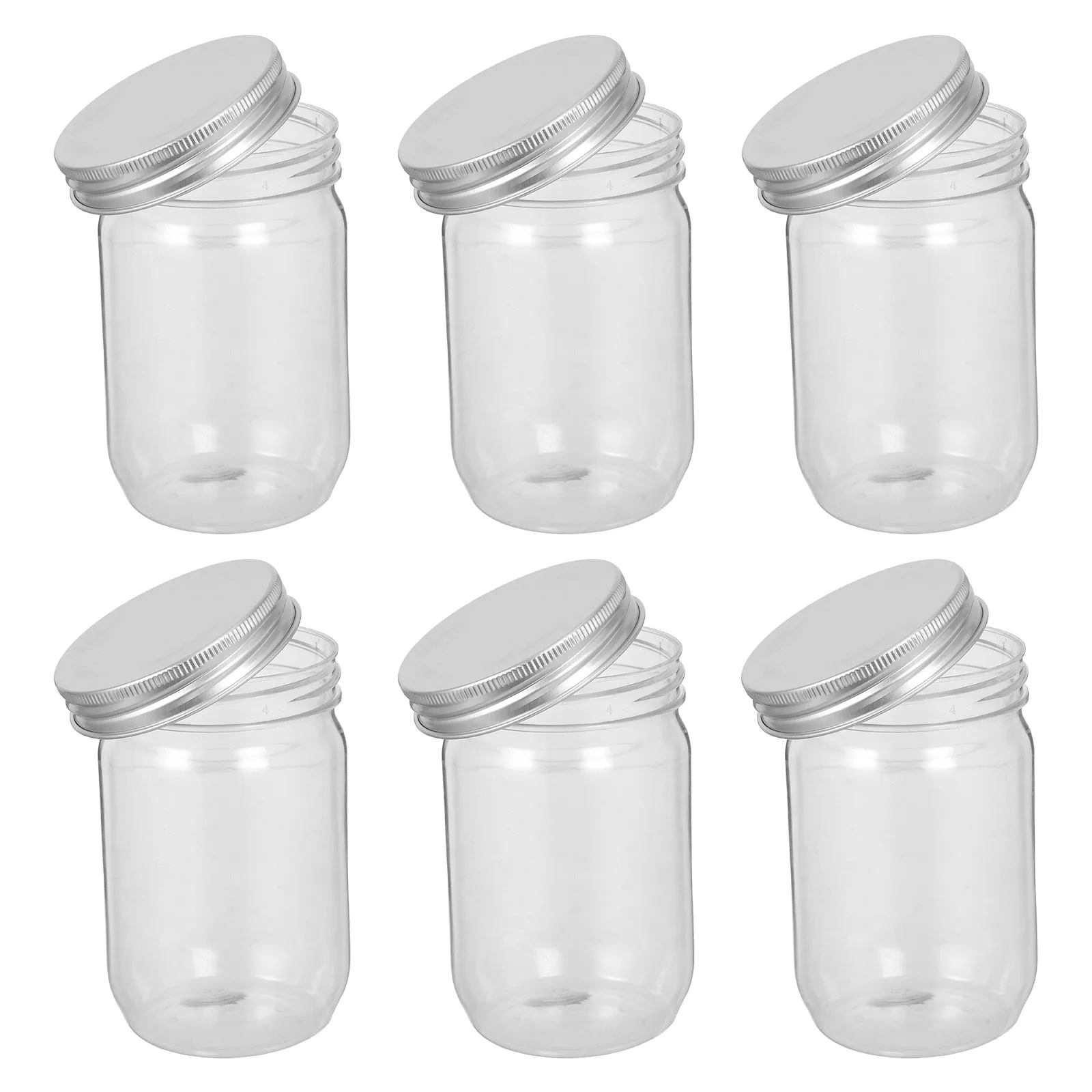 

Mason Jar Candy Bottle Clear with Lid Dispenser Transparent Plastic Storage Containers