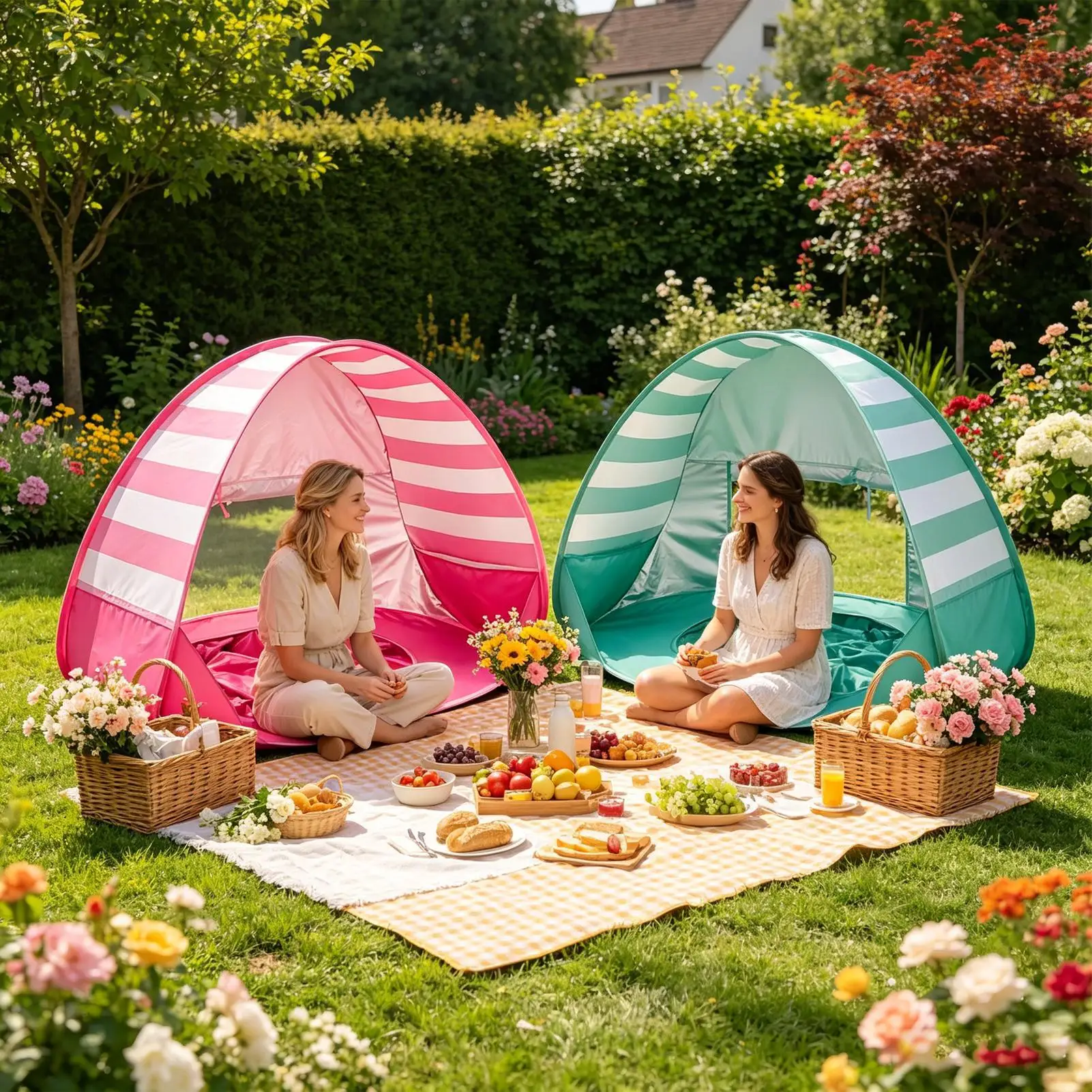 2 IN 1 UPF 50+ Baby beach tent Waterproof Sun Shelter UV-protecting Sunshelter with Pool Kid Outdoor Sunshade Beach sun shelter