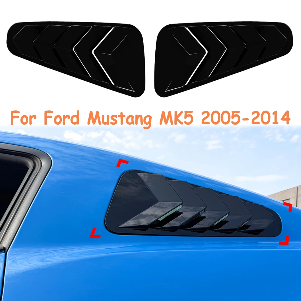 Cubierta de Ventana Trasera para Ford Mustang MK5 2005-2014, Cubierta de Persiana para Ventana, Rejilla de Ventilación Lateral, Accesorios para Automóviles