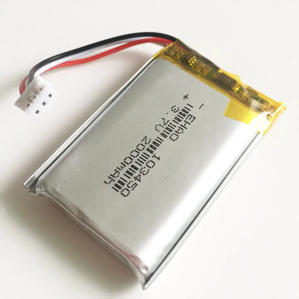 3.7V 2000mAh 103450 PARA batería recargable de polímero LiPo con enchufe JST 3P 2.0